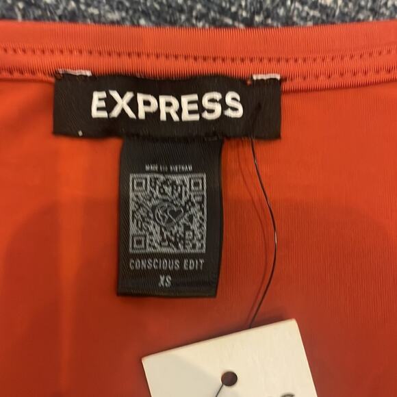 Express Silky Rust V-Neck Blouse - Size XS - New with Tags - Picture 4 of 6